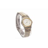 LADY'S EBEL STAINLESS STEEL BI COLOUR QUARTZ WRIST WATCH the round mother of pearl dial with