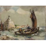 ARTHUR MACDONALD (SCOTTISH fl. 1897 - 1940), SET SAIL oil on panel, signed 26.