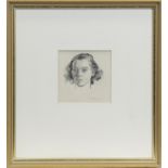 * WILLIAM ARMOUR RSA RSW RGI (SCOTTISH 1903 - 1979), PORTRAIT OF A GIRL pencil on paper,