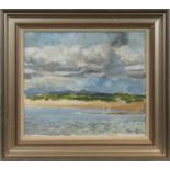 * ERNEST BURNETT HOOD RGI (SCOTTISH 1932 - 1988), BEADNELL BAY oil on canvas board,