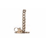 NINE CARAT GOLD CURB LINK BRACELET with a heart shaped padlock clasp, 6.