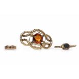 VICTORIAN CITRINE SET BROOCH openwork and of knotted form,