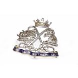 EARLY TWENTIETH CENTURY DIAMOND AND ENAMEL SWEETHEART BROOCH FOR THE ARGYLL AND SUTHERLAND