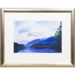 * DANNY ROSS, EVENING, GLEN AFFRIC acrylic on board, signed 29cm x 44cm Mounted,