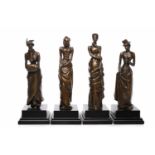 SET OF FOUR BRONZART FIGURES