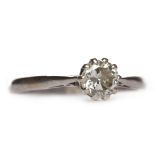 DIAMOND SOLITAIRE RING the ten claw set round brilliant cut diamond of approximately 0.