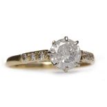 DIAMOND SOLITAIRE RING the eight claw set round brilliant cut diamond of approximately 0.