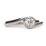 DIAMOND SOLITAIRE RING the round brilliant cut diamond of approximately 0.