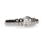 DIAMOND SOLITAIRE RING the collet set round brilliant cut diamond of approximately 0.