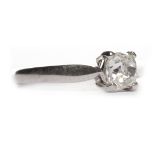 DIAMOND SOLITAIRE RING the old cushion cut diamond of approximately 0.