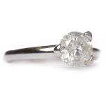 DIAMOND SOLITAIRE RING the three claw set round brilliant cut diamond of approximately 0.
