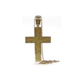 YELLOW DIAMOND SET CROSS PENDANT