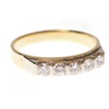 EIGHTEEN CARAT GOLD DIAMOND FIVE STONE R