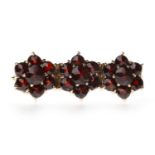 GARNET CLUSTER BROOCH