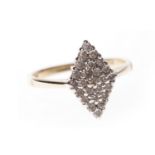 NINE CARAT GOLD DIAMOND DRESS RING