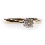 EIGHTEEN CARAT GOLD DIAMOND SOLITAIRE RI