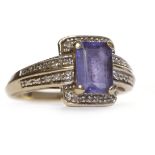 TANZANITE AND DIAMOND RING