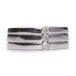 NINE CARAT WHITE GOLD DIAMOND SET BAND