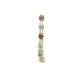 FOURTEEN CARAT GOLD AND JADE BRACELET