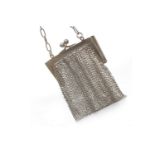 SILVER MESH PURSE 67mm wide, maker S&B,