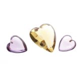 LARGE UNMOUNTED CITRINE heart shaped,