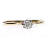 EIGHTEEN CARAT GOLD DIAMOND SOLITAIRE RING with a round brilliant cut diamond of approximately 0.
