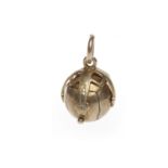 MASONIC BALL PENDANT marked 9CT to the exterior, 13mm diameter when closed, 7.