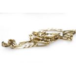 NINE CARAT GOLD FIGARO CHAIN approximately 26cm long,