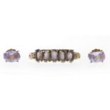 GROUP OF VARIOUS JEWELLERY comprising a pair of fourteen carat gold tanzanite stud earrings;