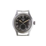 GENTLEMAN'S BUREN GRAND PRIX MILITARY ISSUE STAINLESS STEEL MANUAL WIND WRIST WATCH signed Buren