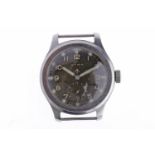 GENTLEMAN'S CYMA MILITARY ISSUE STAINLESS STEEL MANUAL WIND WRIST WATCH signed 15 jewel movement