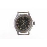 GENTLEMAN'S BUREN GRAND PRIX MILITARY ISSUE STAINLESS STEEL MANUAL WIND WRIST WATCH signed Buren