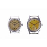 GENTLEMAN'S LEMANIA MILITARY ISSUE STAINLESS STEEL MANUAL WIND WRIST WATCH unsigned movement,