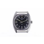 GENTLEMAN'S HAMILTON MILITARY ISSUE STAINLESS STEEL MANUAL WIND WRIST WATCH the round black dial