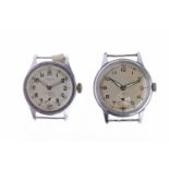 GENTLEMAN'S TIMOR MILITARY ISSUE STAINLESS STEEL MANUAL WIND WRIST WATCH signed 16 jewel movement,