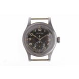 GENTLEMAN'S VERTEX MILITARY ISSUE STAINLESS STEEL MANUAL WIND WRIST WATCH signed 15 jewel movement,