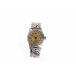 GENTLEMAN'S CYMA MILITARY ISSUE STAINLESS STEEL MANUAL WIND WRIST WATCH signed 15 jewel movement,