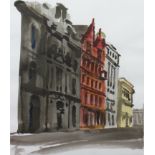 ROBIN WEBSTER, VIEW OF ST VINCENT PLACE, GLASGOW watercolour on paper, signed 60cm x 50cm Mounted,