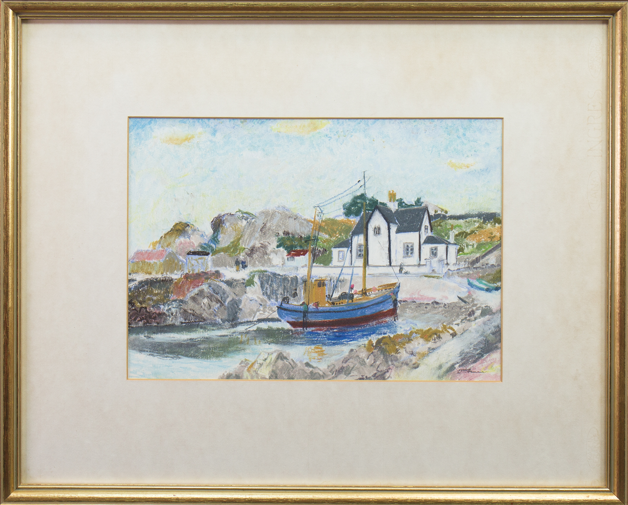 * WILLIAM ARMOUR RSA RSW RGI (SCOTTISH 1903 - 1979), MARIE BHAN, CARRADALE pastel on paper, - Image 2 of 2