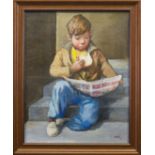 SCOTTISH SCHOOL (20TH CENTURY), BOY WITH JEELY PIECE oil on canvas,