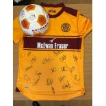 SIGNED MOTHERWELL STRIP AND SIGNED CLUB BALL (HOME 2017/18)