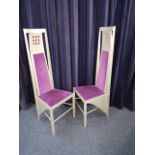 SET OF FOUR CHARLES RENNIE MACKINTOSH REPRODUCTION CHAIRS from the Willow Tea Rooms "Room De Luxe"