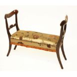 AN EARLY VICTORIAN MAHOGANY DOUBLE CHAIR ENDED WIN