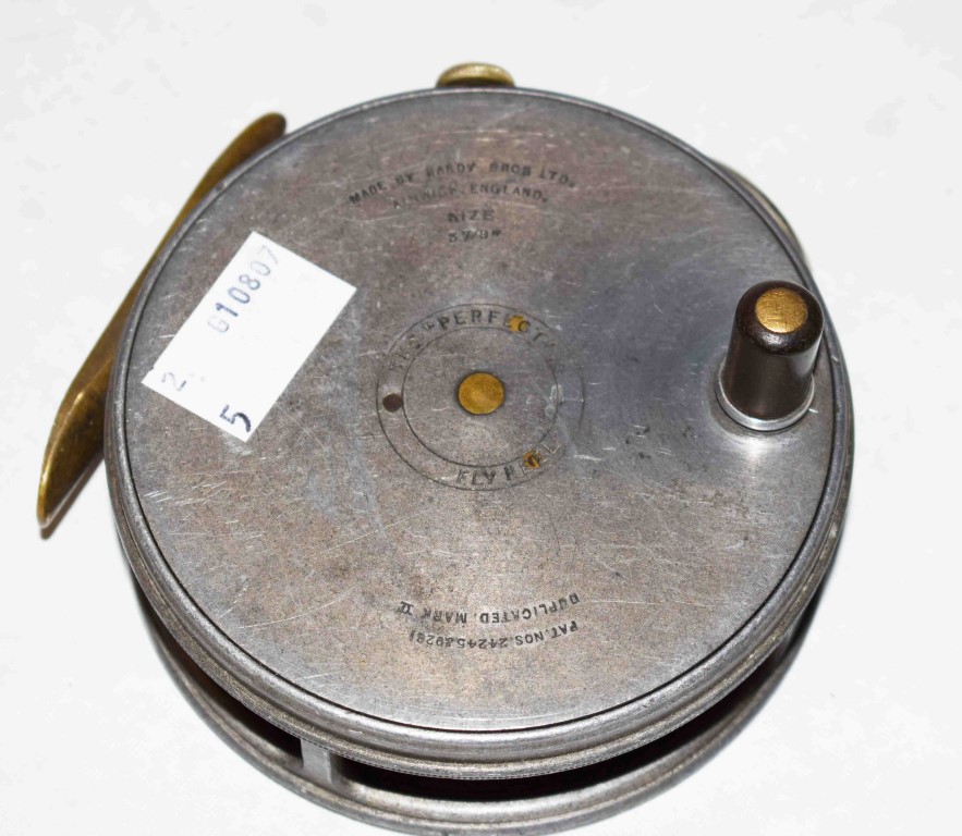 A RARE HARDY BROS LTD. FLY REEL, ''The Perfect'', Alnwick, England, Patent No 24245 & 9261,