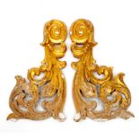 A PAIR OF 19TH CENTURY WALL APPLIQUES OR MIRROR SPANDRELS