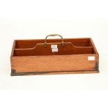 A 19TH CENTURY TWO-COMPARTMENT MAHOGANY CUTLERY BOX