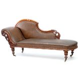 A VICTORIAN MAHOGANY CHAISE LONGUE