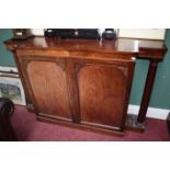 A LATE WILLIAM IV PERIOD MAHOGANY TWO-DOOR SIDE CUPBOARD