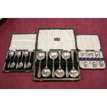 A CASED SET OF SIX SHEFFIELD SILVER COFFEE SPOONS