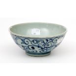 A CHINESE BLUE AND WHITE BOWL